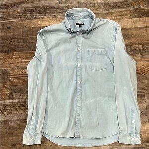 Express Men's Light Blue Casual Button-Down Shirt